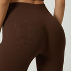 Kit 2 calças legging canelada poliamida sem costura