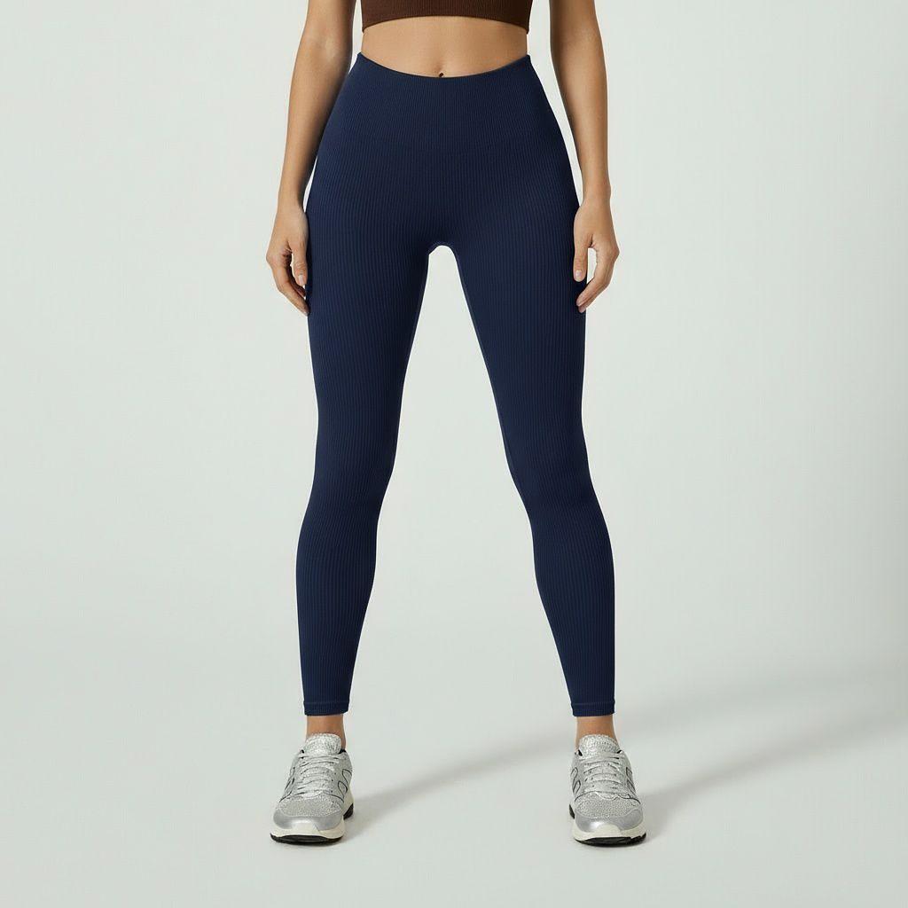 Kit 2 calças legging canelada poliamida sem costura
