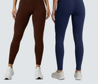 Kit 2 calças legging canelada poliamida sem costura