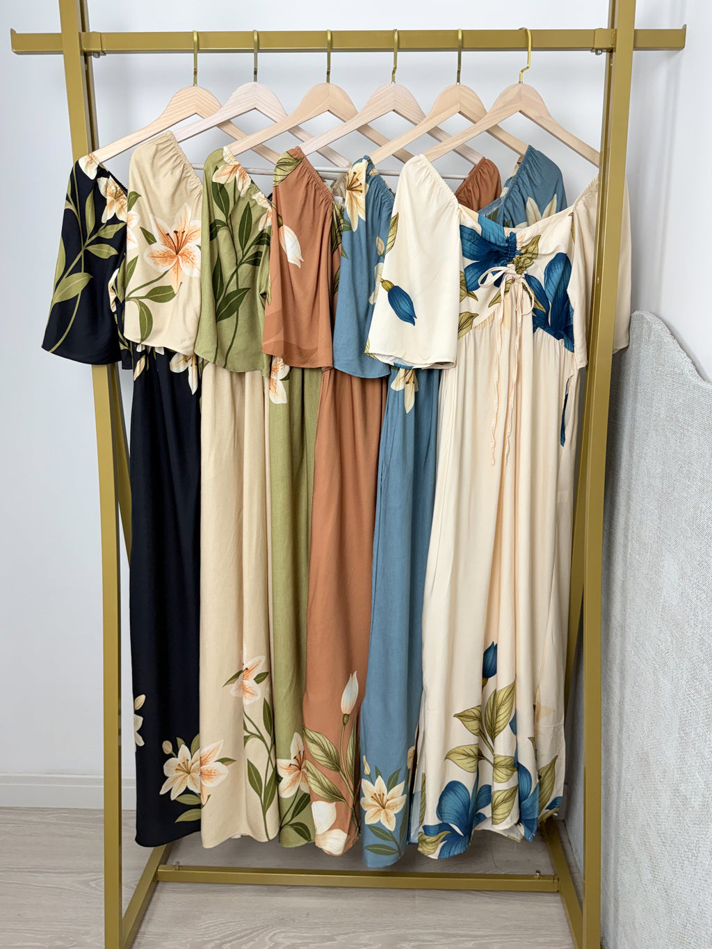 Vestido Estampado com Bolsos e Manga Sol