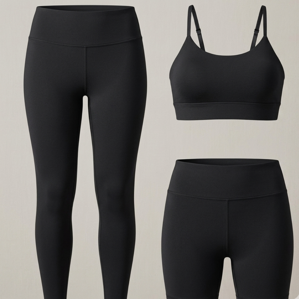 Kit Conjunto Fitness Legging + Short + Top Alça