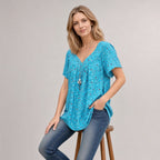 [COMPRE 2 E LEVE 3] Blusa Lisboa™ em Viscose Premium com Decote em V