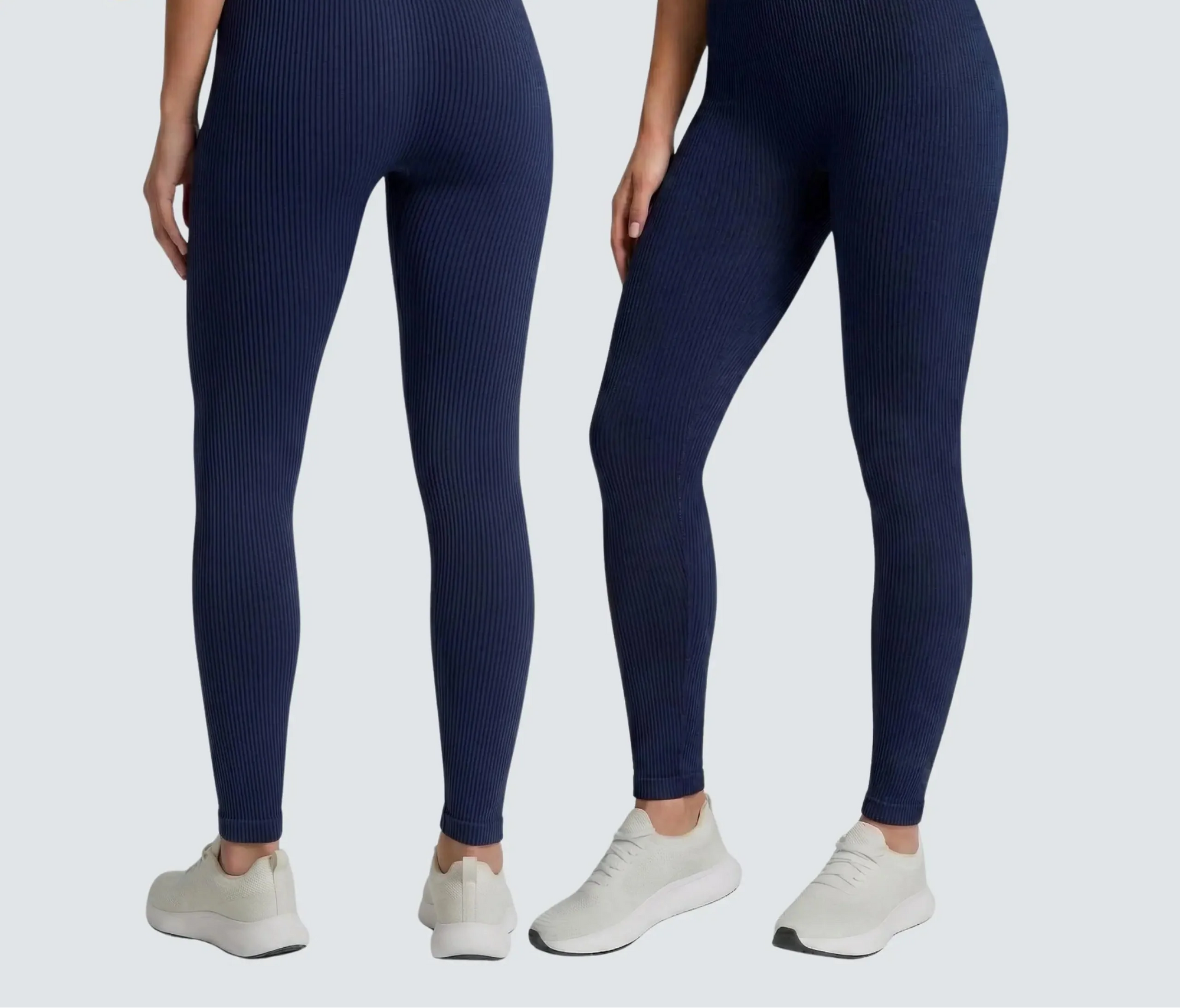 Kit 2 calças legging canelada poliamida sem costura